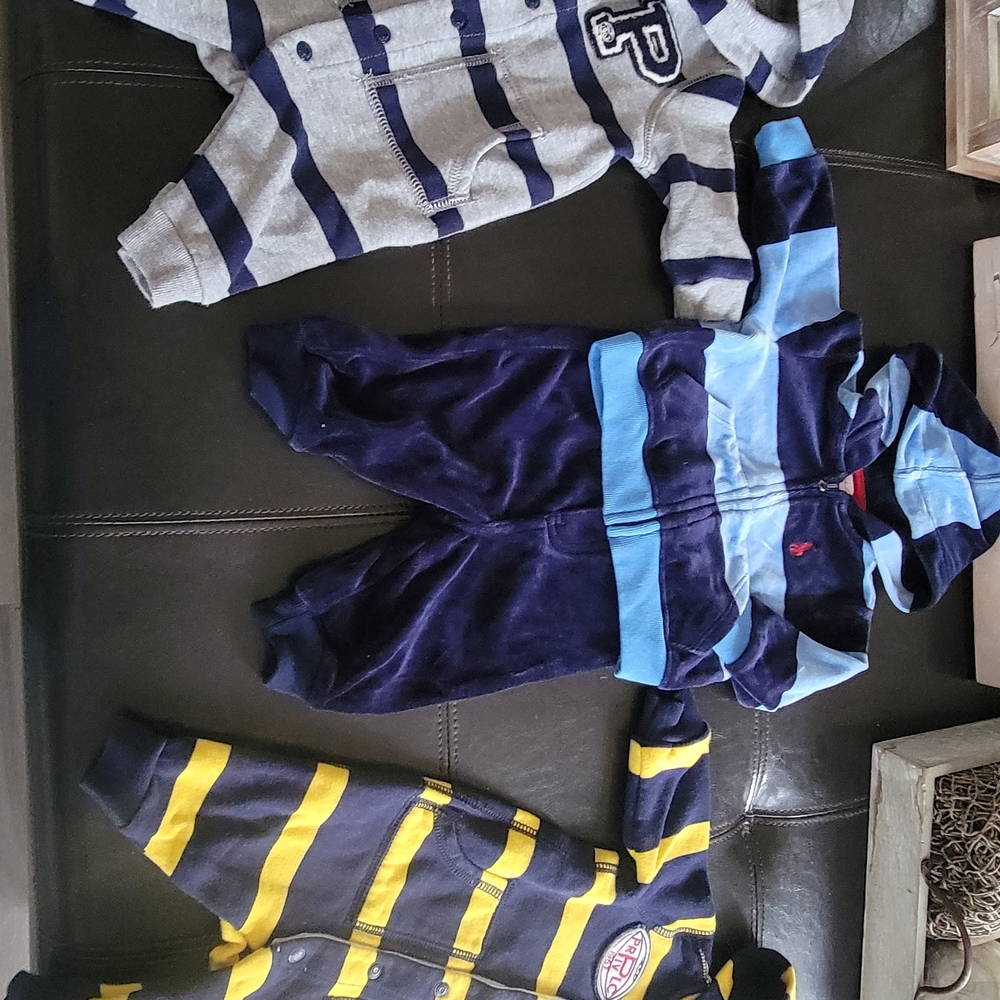 Ralph Lauren Gray and Navy Baby Outfit